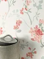 NEWROOM Vliestapete Weiß Rosa Blumen Floral Romantisch 3D Wohnzimmer