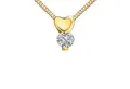 JEVELION Kette mit Anhänger Zikonia-Herz Anhänger 585 Gold - Made in Germany (Goldanhänger, für Damen und Kinder), Mit Kette vergoldet- Länge wählbar 36 - 70 cm.
