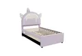 Odikalo Kinderbett Rollbett Cartoon Einhornform Ausziehbar PU-Leder LED Rosa/Blau 90/140
