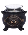 Schwarzer Hexenkessel mit Ouija Design als Teelichthalter 9cm