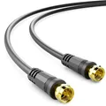 deleyCON 15m SAT TV Antennenkabel Koaxial Kabel HDTV 4-Fach Schirmung DVB-S DVB-S2 Radio DAB Vergoldete Metallstecker Schwarz