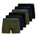 JACK & JONES 6er Pack Herren Unterhosen Shorts Boxershorts Bamboo Trunks, Farbe:Mehrfarbig, Größe:L, Artikel:-Forest Night/Black/Navy Blaze