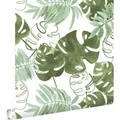 ESTAhome Tapete Gemalte Tropische Dschungelblätter Olivgrün 53 Cm X 1005 Cm 138888