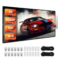 VEVOR Manuelle Projektionsleinwand Beamer Leinwand 150 Zoll 16:9 4K Heimkino
