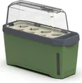 Gusta Garden Anzuchttopf HARRY HERBS (inkl. Wasserreservoir & Wasserstandsanzeige), 4 in 1 Anzucht- & Kräutertopf, dunkelgrün mit Anzuchthaube