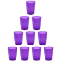 Engelland - 10 x Plastikbecher, Trinkbecher, Lila, Frostoptik, 250 ml, mit Eichstrich, bruchfest, stapelbar, Mehrweg, Kunststoff, wiederverwendbar, Party-Becher, Trink-Glas