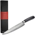 KLAMER Damast Chefmesser 20cm, extra scharfes Küchenmesser, echter japanischer Damaststahl, Fleischmesser