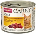 Animonda Cat Carny Adult Rind,Huhn,Entenherzen 6x200g