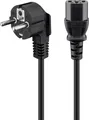 Abgewinkeltes Kaltgeräte-Anschlusskabel,Schutzkontaktstecker, Schwarz,3*1 mm²,5m