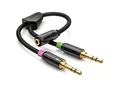 deleyCON deleyCON Headset Laptop Adapter 1x3,5mm Klinke Buchse auf 2x3,5mm Audio-Kabel