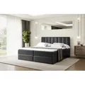 ALTDECOR Boxspringbett mit H3 Matratze und Topper - 180 x 200 cm - OTTA - Schwarz Kunstleder - Polsterbett mit Bettkasten und Lattenrost, Bett mit ... - Schwarz