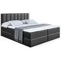 BOXBETT mit Matratze H3 und Lattenrost - OTTA - 180x200 cm Schwarz Hochglanz