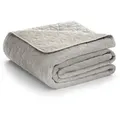 Restilo Tagesdecke Tagesdecke Bettüberwurf Allzweckdecke Wohndecke Samt Optik, Bettüberwurf mit Steppung beige 260 cm x 280 cm