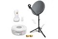 PremiumX Camping SAT Anlage 45cm Antenne Single LNB Stativ Kabel F-Stecker SAT-Antenne