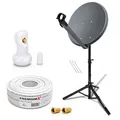 PremiumX 4K Camping SAT Anlage 45cm Satelliten Antenne LNB Kabel Dreibein Stativ