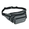 ProCase Bauchtasche Gürteltasche Wasserdicht Hüfttasche für Herren und Damen Klein Nylon Fanny Pack mit 6 Reißverschlusstaschen für Outdoor Reisen Sport Wandern Joggen Hundespaziergänge