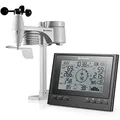 Bresser Wetterstation Funk mit Außensensor 7-in-1 Wetter-Center ClimateScout mit Profi-Außensensor, schwarz