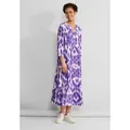 STREET ONE Blusenkleid mit Knopfleiste lila 38