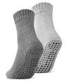 2 | 4 | 6 Paar ABS Socken Herren Damen Anti Rutsch Socken mit Wolle 21463 WP (Grau/Anthrazit 2 Paar 47-50)