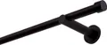 Gardinenstange Schwarz Matt stabile Vorhangstange 19 mm mit Endkappe einfache Montage, Montageort: Wand, 1-läufig, 360 cm