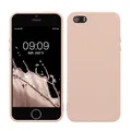 kwmobile Hülle kompatibel mit Apple iPhone SE (1.Gen 2016) / iPhone 5 / iPhone 5S Hülle - weiches TPU Silikon Case - Cover geeignet für kabelloses Laden - Coconut Swirl