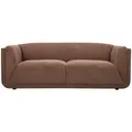 Designersofa mit 3 Sitzen aus samtartig texturiertem Stoff in gebrannter Erde HOSBO