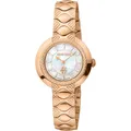 Roberto Cavalli by Franck Muller Damen Analog Quarz Uhr mit Edelstahl Armband RV1L180M0041