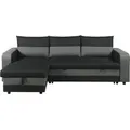 Ecksofa Mit Stoffbezug "victor", Umkehrbar/wandelbar - 3-sitzer - Schwarz