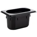 APS 82081 GN 1/9 Behälter, Gastronormbehälter aus Polycarbonat, Abmessungen 176 x 108 mm/Höhe 100 mm/Volumen 1 Liter, schwarz
