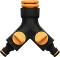 Fiskars Ventil Anschluss 2-Wege-Ventil Multi, Mit On/Off-Ventil Gartenschlauch