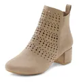 Stiefelette, Stiefel, Boots mit kleinen Cut-Outs VEGAN, Gr. 35, taupe