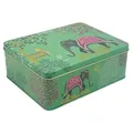 MediMuc Geschenkdose Design Sara Miller - Liebevoll gestaltete rechteckige Vorratsdose - Motiv Elefant - Blechdose, Keksdose, Dose - Maße: (L x B x H): 19,5 x 15,4 x 7,5cm