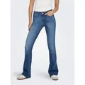 ONLY Bootcut-Jeans ONLBLUSH – Bootcut-Jeans mit Mid Waist für bequeme Silhouette Abriebeffekte, modisch, bootcut fit, Eingrifftaschen, unifarben blau S (36)