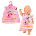 BABY born 833612 Kleid Hund 43cm - hellrosa Puppenkleid mit blumigen Ärmeln und Hundemotiv inkl. Kleiderbügel
