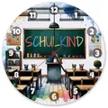 speecheese Wanduhr Schulkind Wanduhr aus Glas 30 cm