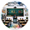 Schulkind Wanduhr aus Glas