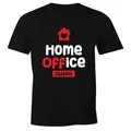 MoonWorks Print-Shirt Herren T-Shirt Aufdruck Home-Office Outfit Arbeit zuhause Fun-Shirt Büro Spruch lustig Moonworks® mit Print schwarz L