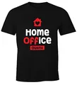 MoonWorks® Herren T-Shirt AufdruckHome-Office Outfit Arbeit zuhause Fun-Shirt Büro Spruch lustig schwarz L