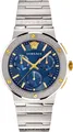 Versace VEZ900221 Greca Logo Chrono blau gold silber Edelstahl Herren Uhr NEU