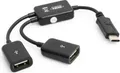 System-S Y- Kabel USB 3.1 Type C male zu 2 x USB Type A female Y-Splitter Hub Adapter Kabel schwarz