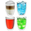 Creano doppelwandiges hitzebeständiges XXL Thermoglas 400ml | 4er Set