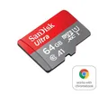 Sandisk microSDXC Ultra, + SD-Adapter für Chromebooks Speicherkarte (64 GB, Class 10, 140 MB/s Lesegeschwindigkeit)