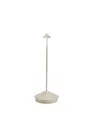 Zafferano, Pina Lampe, Wiederaufladbare und Kabellose Tischlampe mit Touch Control, Geeignet für den Innen- und Außenbereich, Dimmer, 2200-3000 K, Höhe 29 cm, Farbe Sand