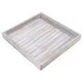 Deko Tablett Holz Weiß-Grau Dekoplatte Kerzen Tisch Servier Shabby Chic 30x30cm