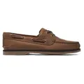 Timberland für Herren. TB0A2FZXEM41 Klassische Bootsschuhe aus braunem Leder (45 W), Wohnung, Schnürsenkel, Lässig