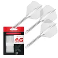 Target Darts K Flex Integrated Dart Flights and Shafts, Nr.6 Klar (Medium) | 3er Pack K-Flex - No6, Kflex All In One Moulded Dart Flight & Stem | Professionelles Dart Zubehör