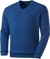 Otto Kern Pullover Herren mit V-Ausschnitt, Strickpullover aus 100% Baumwolle, Bequemes Sweatshirt in Regular-Fit Passform, Blau, Gr. L