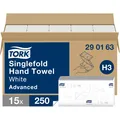 Tork Papierhandtücher H3 Advanced 2-lagig, ZZ-Falz, 1 Karton=3750: weiß (290163)