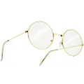 dressforfun 303428 Runde Retro Brille mit goldenem Rahmen, ohne Stärke, Einheitsgröße, ideal zum Verkleiden, z.B. als Weihnachtsmann