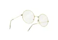 dressforfun Kostüm Runde Retrobrille mit goldenem Rahmen, Goldene Brille in Einheitsgröße